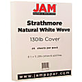 JAM Paper® Card Stock, Strathmore Natural White Laid, Letter (8.5" x 11"), 130 Lb, Pack Of 25 1 thumbnail image