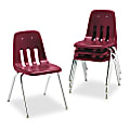 Virco® 9000-Series Plastic Stack Chairs, Wine/Chrome, Pack Of 4