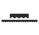 Teacher Created Resources Border Trim, 2 3/16" x 35" Strips, Black Mini Polka Dots, Pack Of 12 1 thumbnail image