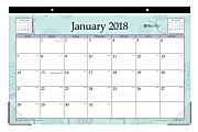 Blue Sky™ Monthly Desk Pad Calendar, 17" x 11", 50% Recycled, Rue Du Flore, January to December 2018 (101610)