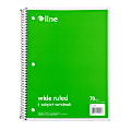C-Line Wide Rule Spiral Notebooks, 8" x 10-1/2", 1 Subject, 70 Sheets, Green, Case Of 24 Notebooks 1 thumbnail image