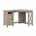 Bush® Furniture Key West Small Corner Desk With Storage Cabinet, Washed Gray, Standard Delivery 1 thumbnail image