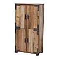 Baxton Studio Cyrille 4-Door Shoe Cabinet, Brown