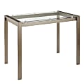 LumiSource Fuji Counter Table, 36-1/4"H x 27-3/4"W x 48-1/4"D, Antique Metal/Clear Glass 1 thumbnail image