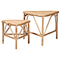 bali & pari Jayden Modern Bohemian 2-Piece End Table Set, 20-15/16”H x 25-5/8”W x 25-5/8”D, Natural Brown 1 thumbnail image