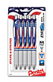 Pentel® EnerGel® Stars & Stripes Liquid Gel Pens, Pack Of 5, Medium Point, 0.7 mm, Red/White/Blue Barrel, Black Ink