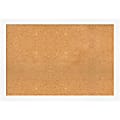 Amanti Art Rectangular Non-Magnetic Cork Bulletin Board, Natural, 39” x 27”, Cabinet White Narrow Plastic Frame