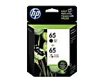 HP 65 Black And Tri-Color Ink Cartridges, Pack Of 2, T0A36AN 1 thumbnail image