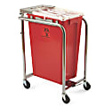 Medline Rolling Foot Pedal Cart, For 18-Gallon Sharps Containers, 31"H x 15"W x 21"D, Chrome