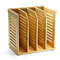 Achieva Bamboo Magazine File - 4 Compartment(s) - Horizontal/Vertical - 10" x 14"x 14.4" Depth - Stackable -  Durable - Bamboo - Bamboo - 1 Each 1 thumbnail image