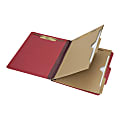 SKILCRAFT® 6-Part 2" Prong Expandable Classification Folders, Letter Size, 30% Recycled, Dark Red, Box Of 10 (AbilityOne 7530-01-600-6972)