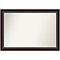 Amanti Art Non-Beveled Rectangle Wood Framed Bathroom Wall Mirror, 28-1/4" x 40-1/4", Signore Bronze