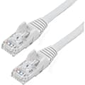 StarTech.com 9 ft White Cat6 Cable with Snagless RJ45 Connectors - Cat6 Ethernet Cable - 9ft UTP Cat 6 Patch Cable - First End: 1 x RJ-45 Male Network - Second End: 1 x RJ-45 Male Network - Patch Cable - Gold Plated Connector - 24 AWG - White