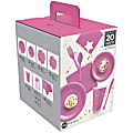 Amscan Tableware Kit, Bright Pink, Set Of 222 Pieces 1 thumbnail image