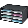 Bankers Box Literature Sorter, 10 1/4" x 19 1/2" x 12 3/8", Black/Gray Pinstripe 1 thumbnail image