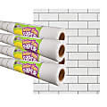 Teacher Created Resources® Better Than Paper® Bulletin Board Paper Rolls, 4' x 12', White Subway Tile, Pack Of 4 Rolls 1 thumbnail image