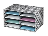 Bankers Box Literature Sorter, 10 1/4" x 19 1/2" x 12 3/8", White/Black Brocade 1 thumbnail image
