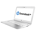 HP Chromebook 14 Laptop Computer With 14" Screen & Intel® Celeron® 2955U Processor, White, F7W50UA