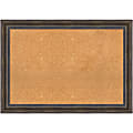 Amanti Art Cork Bulletin Board, 41" x 29", Natural, Rustic Pine Brown Wood Frame