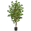 Nearly Natural Oak 5' Artificial Tree With Pot, Green/Black