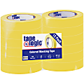 Tape Logic® Color Masking Tape, 3" Core, 1" x 180', Yellow, Case Of 12