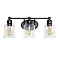 Lalia Home Studio Loft Modern 3-Light Vanity, 22"W, Clear Seeded Glass/Black 1 thumbnail image