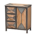 Baxton Studio Laurel 3-Drawer Accent Storage Cabinet, Gray/Oak Brown 1 thumbnail image