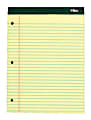 TOPS Double Docket Writing Tablet - Letter - Stapled/Glued - 0.34" Ruled - 16 lb Basis Weight - 8 1/2" x 11 3/4" - Canary Paper - Perforated - 1 / Pad