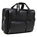 FORAY™ Leather Expandable Computer Case Portfolio, Black 1 thumbnail image