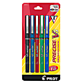 Pilot® Precise™ V5 Liquid Ink Rollerball Pens, Extra Fine Point, 0.5 mm, Assorted Barrels, Assorted Ink Colors, Pack Of 5