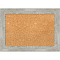 Amanti Art Rectangular Non-Magnetic Cork Bulletin Board, Natural, 22” x 16”, Dove Graywash Narrow Plastic Frame