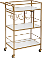 Honey Can Do 3-Tier 13” Rolling Bar Cart, Gold 1 thumbnail image