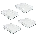 Azar Displays Stackable Letter Tray,  9"W x 12.25"D x 11"H, Clear, Pack of 4 Trays 1 thumbnail image