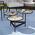 SEI Furniture Lorengo Outdoor Furniture 3-Tier Cocktail Table, 18”H x 30-1/2”W x 31-1/2”D, Black/Multicolor 1 thumbnail image