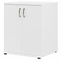 Bush® Business Furniture Universal Floor Storage Cabinet With Doors And Shelves, White, Standard Delivery