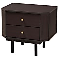 Baxton Studio Norwood Modern Transitional 2-Tone Finished Wood 2-Drawer End Table, 19-15/16"H x 21-3/4"W x 15-3/4"D, Black/Espresso Brown 1 thumbnail image