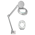 Realspace® Clamp-On Magnifier Task Lamp, 24"H, Silver