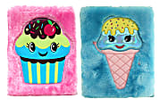 Inkology Plush Journals, A5 Size, Wide Ruled, 256 Pages (128 Sheets), Cupcake/Ice Cream, Pack Of 6 Journals 1 thumbnail image