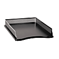 Rolodex® Distinctions™ Punched Metal And Wood Stacking Letter/Legal Tray, Black/Pewter