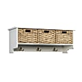 Sauder® Cottage Road Hanging Wall Cabinet With Wicker Baskets, Medium Size, White