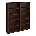 Bush Business Furniture Yorktown 67"H 5-Shelf Bookcases, Antique Cherry, Set Of 2 Bookcases, Standard Delivery