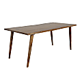 Coast to Coast Mila Solid Wood Live Edge Dining Table, 30”H x 70"W x 36"D, Brownstone Nut Brown