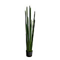Nearly Natural Sansevieria Snake 48”H Artificial Plant With Planter, 48”H x 10”W x 10”D, Green/Black