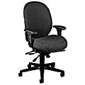HON® 7600 High-Back Fabric Chair, 46"H x 27 1/8"W x 41 1/2"D, Black Frame, Gray Fabric