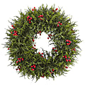 Nearly Natural Cedar Berry Wreath, 20” x 4”, Green