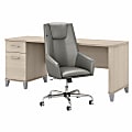 Bush® Furniture Somerset 72"W Office Desk And Chair Set, Sand Oak, Standard Delivery