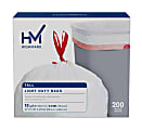 Highmark™ Tall 0.6 mil Drawstring Kitchen Trash Bags, 13 Gallon, 27.375" x 24", White, Box Of 200 1 thumbnail image
