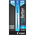 Pilot® Better™ Retractable Ballpoint Pens, Fine Point, 0.7 mm, Translucent Blue Barrel, Blue Ink, Pack Of 12 Pens