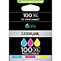 Lexmark™ 100XL High-Yield Cyan, Magenta, Yellow Ink Cartridges, Pack Of 3, 14N0684