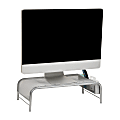 Mind Reader Monitor Stand With 2 Side Storage Compartment, 5-1/2"H x 11-1/2"W x 20"L, Silver